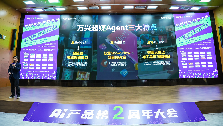 万兴科技布局AI Agent携万兴超媒Agent亮相AI产品榜大会 公测申请火爆开启(图3)